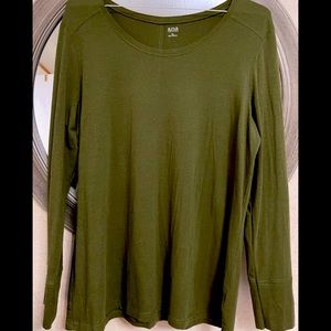 a.n.a long sleeve tee.  Olive green.  Wide cuff.  Size XL